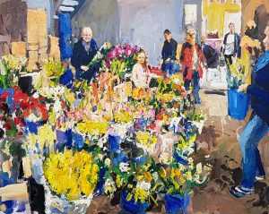 Live paint Bloemen Noord Holland Limmen 80x100cm Rob Jacobs