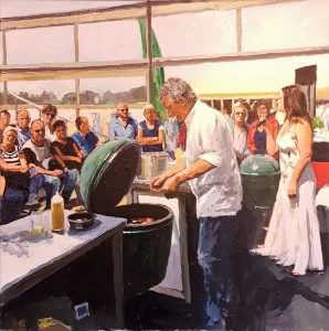 Live paint Evenement barbecue 70x70cm Rob Jacobs