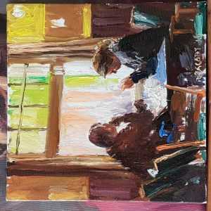 Live paint Kroeg Noord Holland Bergen 25x25cm 2 1