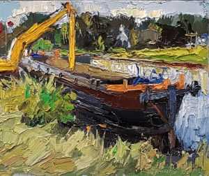 Live paint Workingboat Noord Brabant Engelen 24x30cm Rob Jacobs
