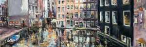 Live paint Amsterdam Stadsbeeld Noord Holland 150x50cm Rob Jacobs