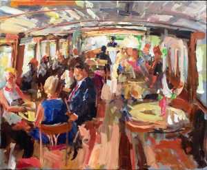 Live paint Boottocht Noord Holland Amsterdam1 60x50cm Rob Jacobs