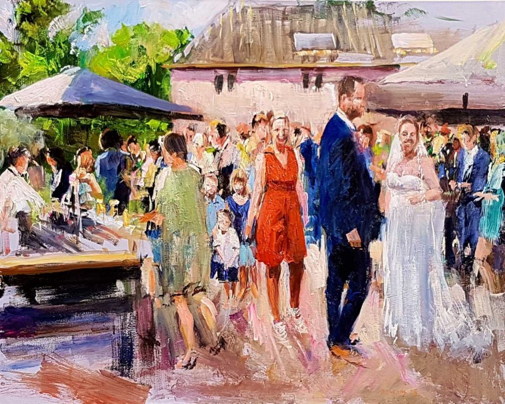 Live paint Bruiloft Utrecht OudZuylen 180615 80x100cm Rob Jacobs