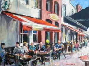 Live paint Cafe Roels 40x30cm Rob Jacobs