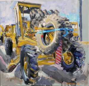 Live paint Caterpillar Noord Holland 40x40cm Rob Jacobs