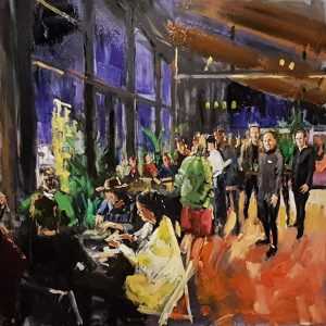 Live paint Diner Noord Holland Velserbroek 100x100cm Rob Jacobs