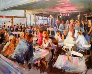 Live paint Diner Zuid Holland Kijkduin 100x80cm Rob Jacobs