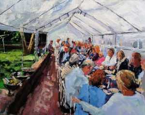 Live paint Diner Zuid Holland Rockanje 100x80cm Rob Jacobs