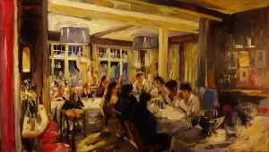 Live paint Diner Zuid Holland Wassenaar 140x80cm Rob Jacobs