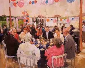 Live paint Feestdiner Zuid Holland Lisse 80x100cm Rob Jacobs