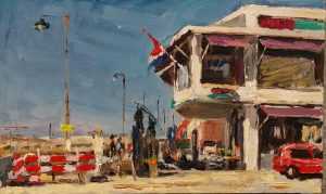 Live paint Hotel Katwijk 30x18cm Rob Jacobs