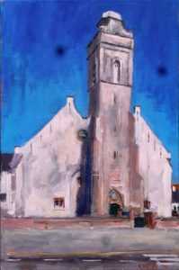 Live paint Kerk Oude Kerk Katwijk 40x60cm Rob Jacobs