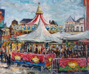 Live paint Kermis Noord Brabant Den Bosch 60x50cm Rob Jacobs