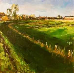 Live paint Landschap BosscheBroek 60x60cm oil Rob Jacobs