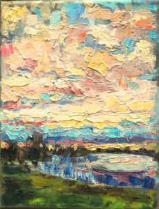 Live paint Landschap Maas 1 18x24cm Rob Jacobs