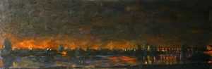 Live paint Maas at night II 120x40cm Rob Jacobs