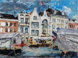 Live paint Markt Noord Brabant Den Bosch 80x60cm Rob Jacobs