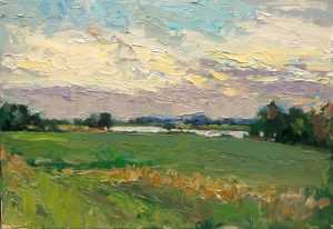 Live paint Oude Dieze 45x305cm olie op paneel Noord Brabant Henriettewaard Rob Jacobs