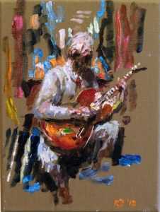 Live paint Portret Gitarist 18x24cm Rob Jacobs