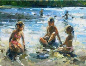 Rob Jacobs schildert doek van 40x30cm, van Puk Ruben Milou.
