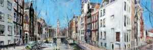 Live paint Stadsbeeld Groenburgwal 150x50cm Rob Jacobs