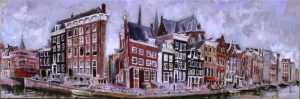 Live paint Stadsbeeld Heerengracht Beurlingstraat 150x50cm Rob Jacobs