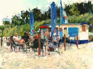 Live paint Strandtent Heringsdorf40x30cm Rob Jacobs