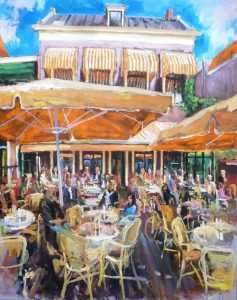 Live paint Terras Zuid Holland Terras Scarlatti 120x150cm Rob Jacobs