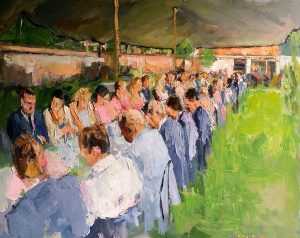 Live paint Trouwdiner Noord Holland Bergen 100x80cm Rob Jacpbs