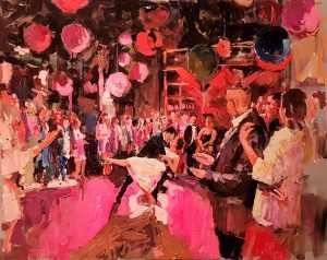 Live paint Trouwfeest Noord Holland Diemen 80x100cm Rob Jacobs
