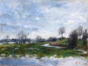 Live paint Uiterwaarde Well 40x30cm Noord Brabant Well Rob Jacobs