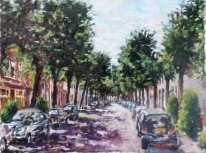 Live paint Voorstraat groen Noord Brabant Den Bosch 80x60cm Rob Jacobs