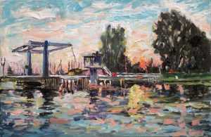 Live paint Warnserbrug Landschap Friesland Warns 60x40cm Rob Jacobs