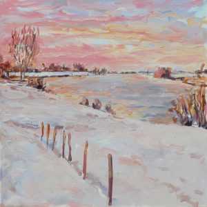 Live paint Winter Bokhoven aan Maas 2009 Bokhoven 80x80cm Rob Jacob