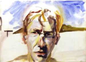 Live paint Zelfportret Naxos III 1991 30x24cm Rob Jacobs