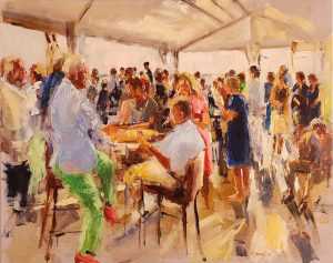 Live paint bijeenkomst Noord Holland Zandvoort LP 80x100cm Rob Jacobs