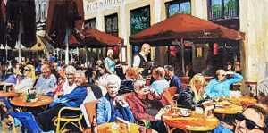 Live paint Diner Maastricht Limburg 37x58cm Rob Jacobs