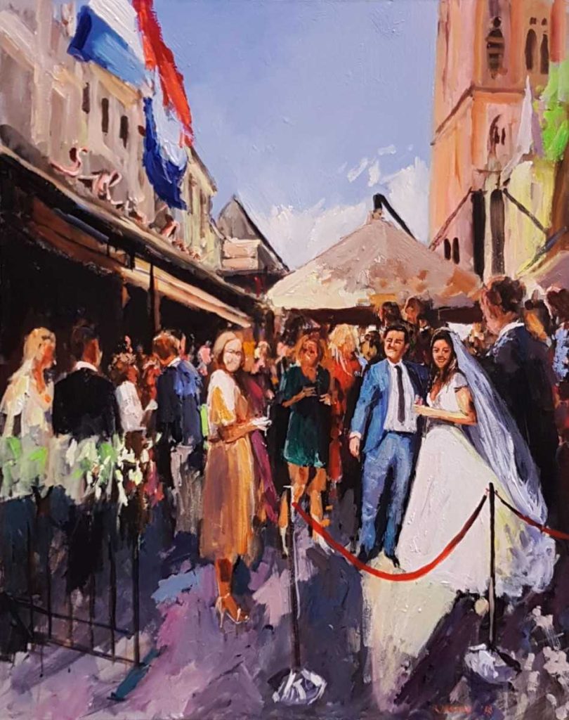 Live paint Bruiloft Den Bosch Noord Brabant 180901 80x100cm Rob Jacobs
