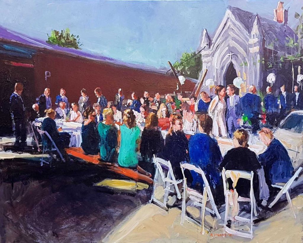 Live paint Ceremonie Ransdaal Limburg 180929 80x100cm Rob Jacobs