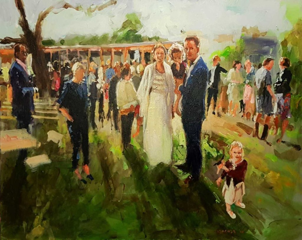 Live paint Trouwfeest Rotterdam Zuid Holland 180914 80x100cm Rob Jacobs