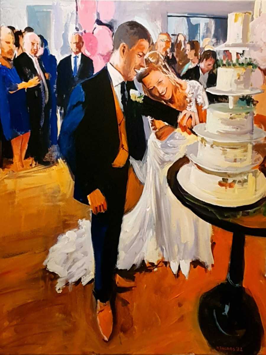 Ervaar de magie van het huwelijk in Oudewater, Utrecht, met dit schilderij van Rob Jacobs.