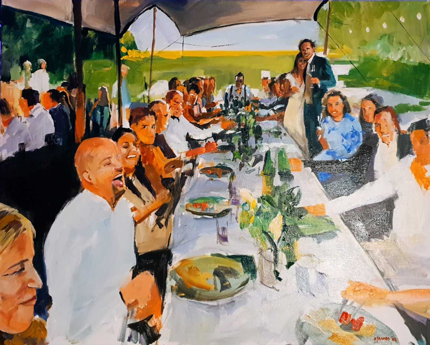 Laat je verrassen door heerlijk eten en geniet van de gezelligheid terwijl Rob Jacobs live schildert tijdens dit diner in Maasland, Zuid-Holland.