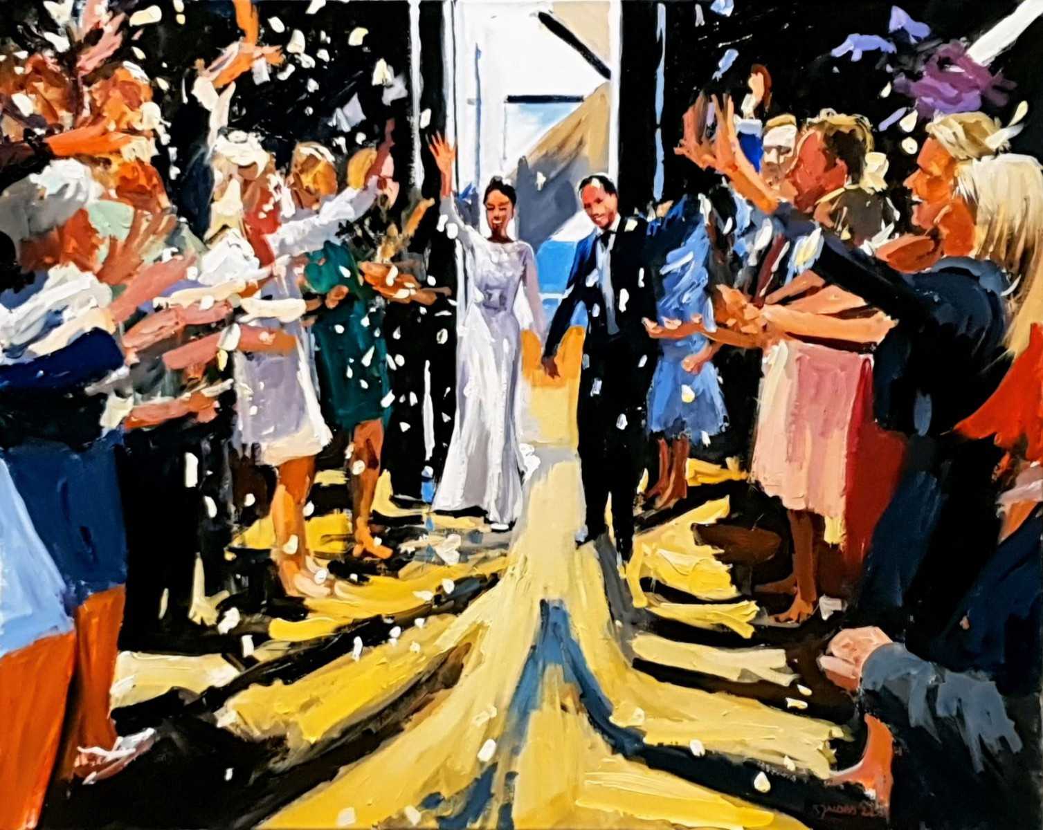 Beleef de liefde en vier de vreugde terwijl Rob Jacobs live schildert tijdens deze mooie bruiloft in Amsterdam, Noord-Holland.