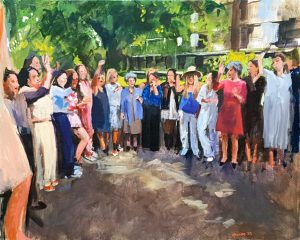 Jubileum in Berg en Dal, 80x100cm, live geschilderd door Rob Jacobs