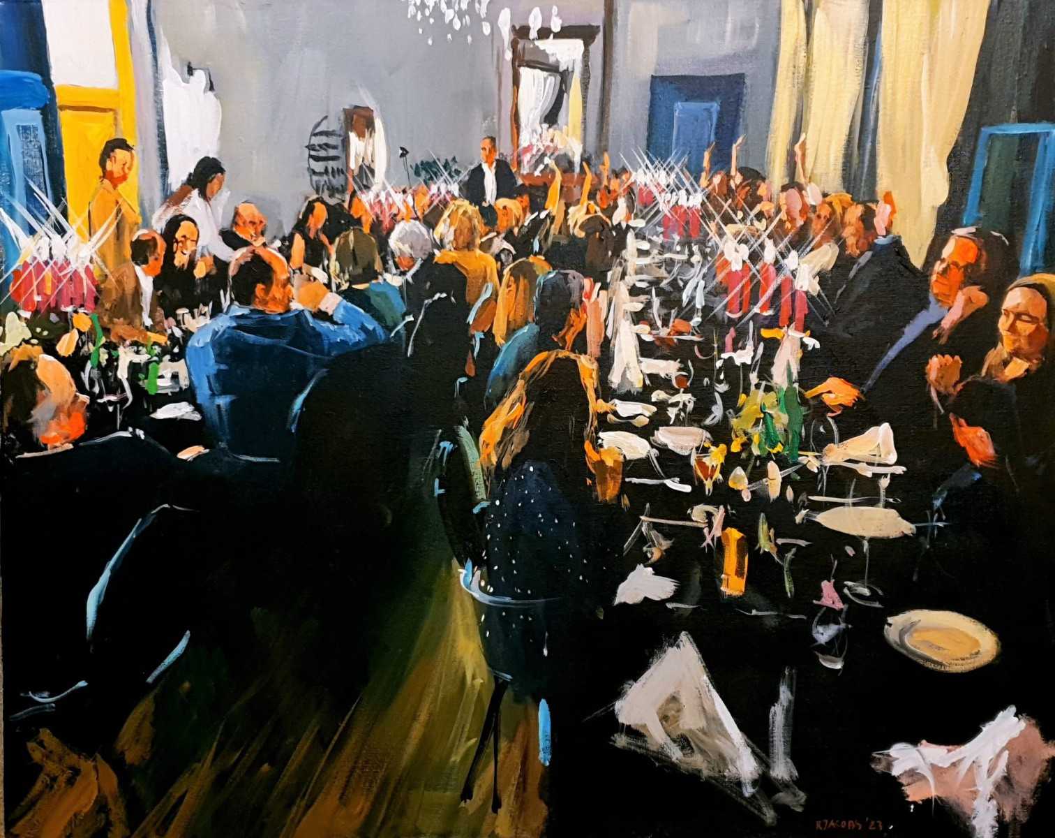 Laat je verrassen door de culinaire hoogstandjes terwijl Rob Jacobs live schildert tijdens het diner in Brakel, Gelderland.
