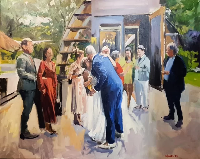 Huwelijksborrel @orangeriedepol in Gaanderen/ Doetinchem op het zonnige rustieke landgoed weer een middag gezelligheid. Tot de avond in een ruimte met openstaande deuren ( ik kon er nog net bij, in het portiekje net achter de deur)
80x100

240517
Info@live-event-painting.nl

#liveeventpainting
#livebruiloftschilder #livepainting #livepaint #liveschilderij #huwelijkscadeau #huwelijksschilder #huwelijksborrel #feestcadeau #feestschilderij #feestopdoek #weddingplanning #orangeriedepol