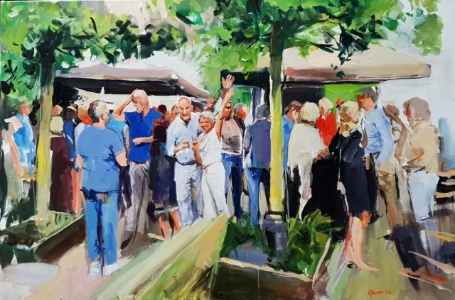 Verjaardagsfeessie bij Proost in Wageningen..een gezellige middag, helaas slag het weer helemaal om..maar gelukkig bood een flinke parasol soelaas, zodat ik gewoon door kon werken.
80x120

240526
Info@live-event-painting.nl

#liveeventpainting
#liveschilderij #liveschilderen #livepaint #livepainting #feestcadeau #feestschilderij #feestopdoek #verjaardagsfeest #verjaardagscadeau #proostwageningen #proosten